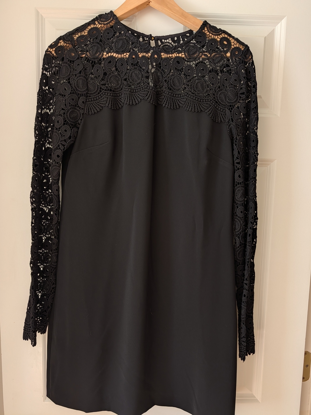Cynthia Steffe Black Lace-Yoke Long Sleeve Dress